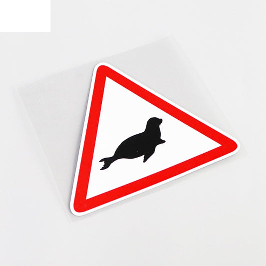 12CM*10.2CM Fashion Animal Sea Lions Warning Mark Decal Car Sticker PVC