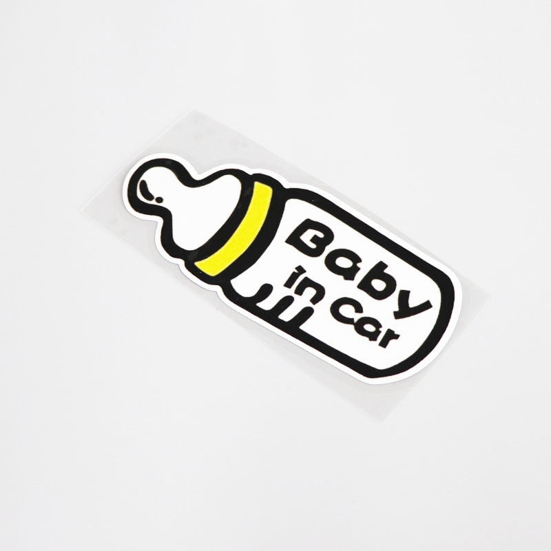 13.6CM*5.6CM Cartoon Baby In Car PVC Car Window Warning Sticker Decal Graphical