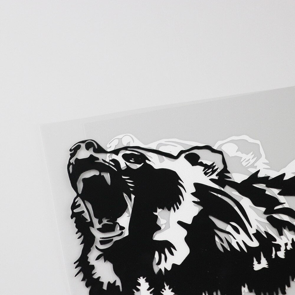 19.4CMX11.4CM Ferocious Bear Growling Mountain Wildlife Decal  Vinyl Car Sticker