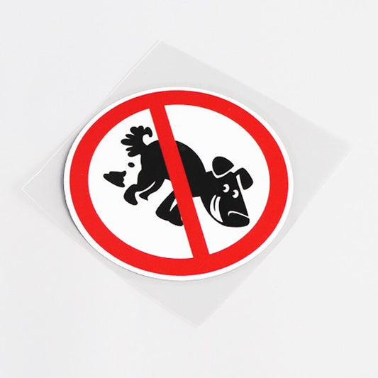9.5CM*9.5CM Funny Warning Mark Animal Defecation Is Forbidden PVC Car Sticker Decal