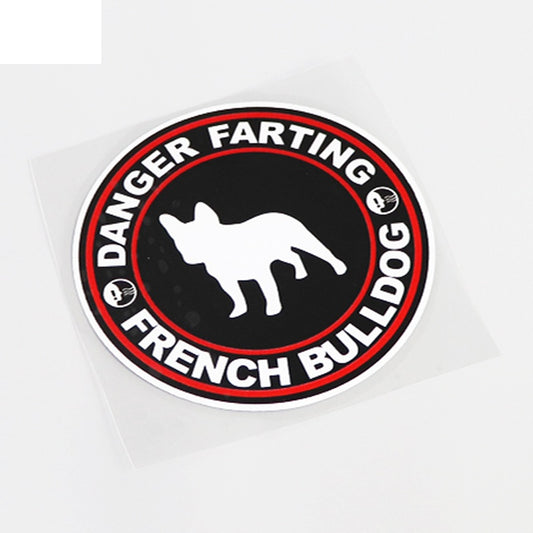 11.5CM*11.5CM Fashion DANGER FARTING FRENCH BULLDOG Decal Car Sticker PVC