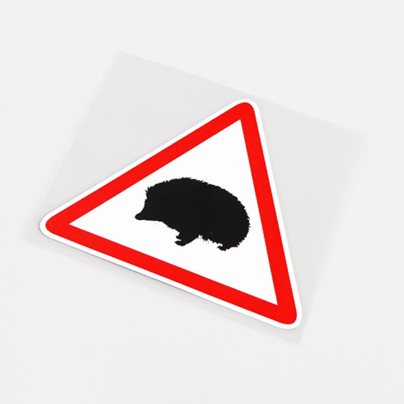 11CM*9.4CM Funny Warning Mark Animal Hedgehog Car Sticker Decal PVC