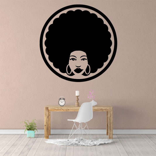 Nordic-Style Woman Circle Wallpaper Home Decoration Wall Sticker Living Room Children Room Wall Stickers Waterproof Wallpaper