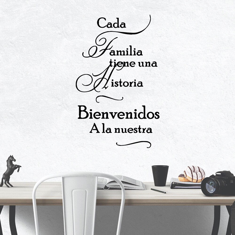 Spanish Quotes Home Decor Modern Acrylic Decoration Decor Living Room Bedroom Removable Home Decoration Accessories