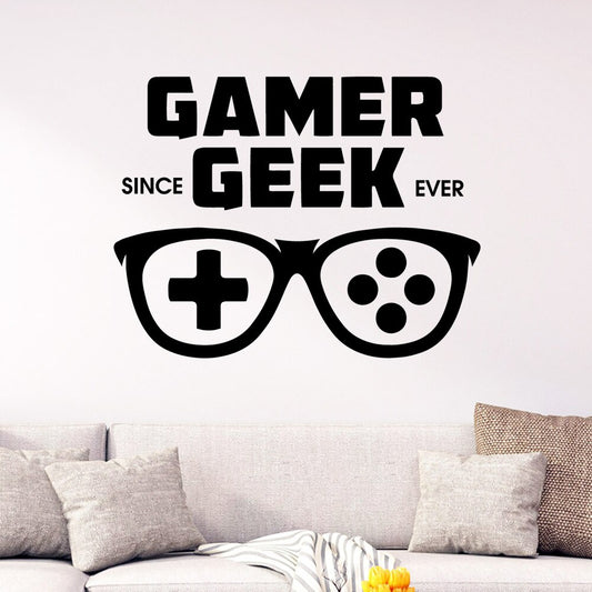 New gamer geek Wall Sticker Vinyl Waterproof Wall Art Decal Vinyl Wall Art Decals Mural Poster