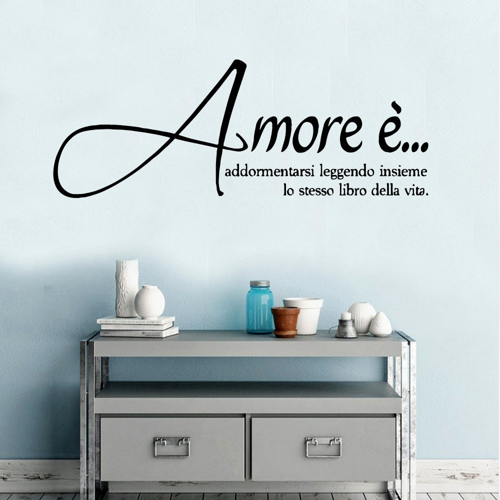 Personalized  Italian Sentence Cartoon Wall Decals Pvc Mural Art Diy Poster Bedroom Nursy Decoration Decal Creative Stickers