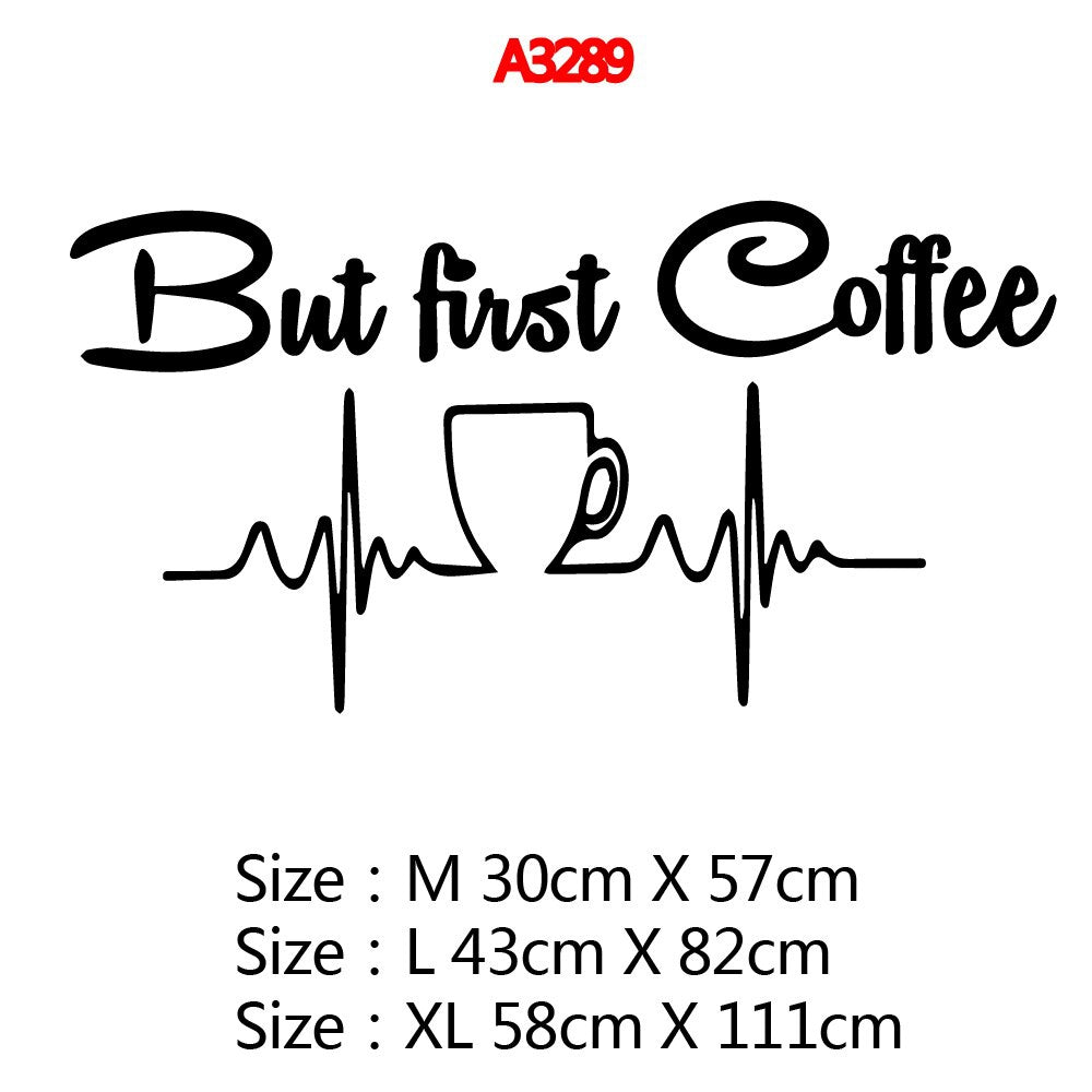Funny First Coffe Cartoon Wall Decals Pvc Mural Art Diy Poster for Kitchen Decoration Home Wallpaper
