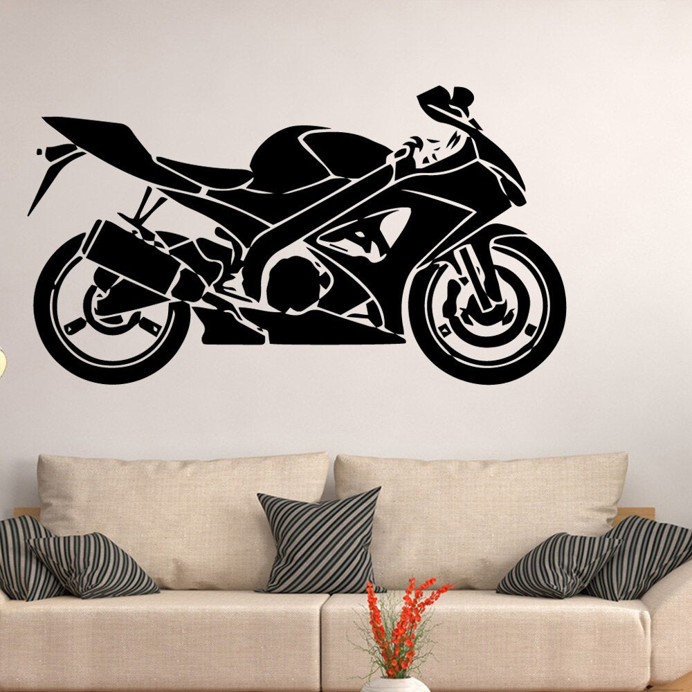 Creative Motorcycle Stickers For Wall Fashion Wall Sticker For Baby's Rooms Wall Decals Motorcycle Poster наклейки на стену