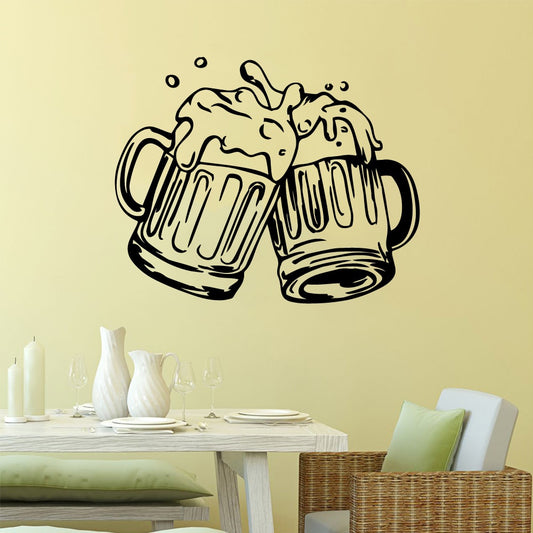 Fashionable beer Decorative Sticker Waterproof Home Decor Decor Living Room Bedroom Removable Pvc Wall Decals