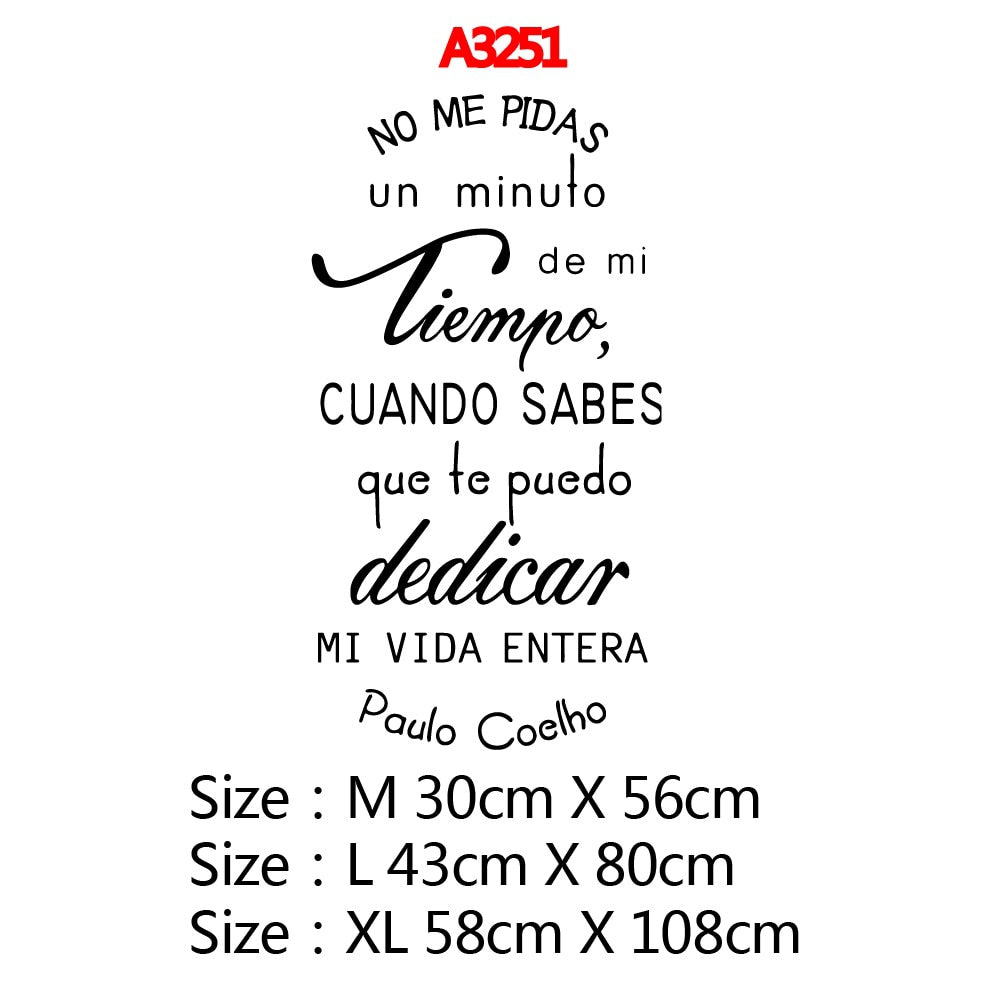 Spanish Quotes Wall Sticker Waterproof Vinyl Wallpaper Decor Bedroom Decorative Wall Phrases Art Decals Wallstickers