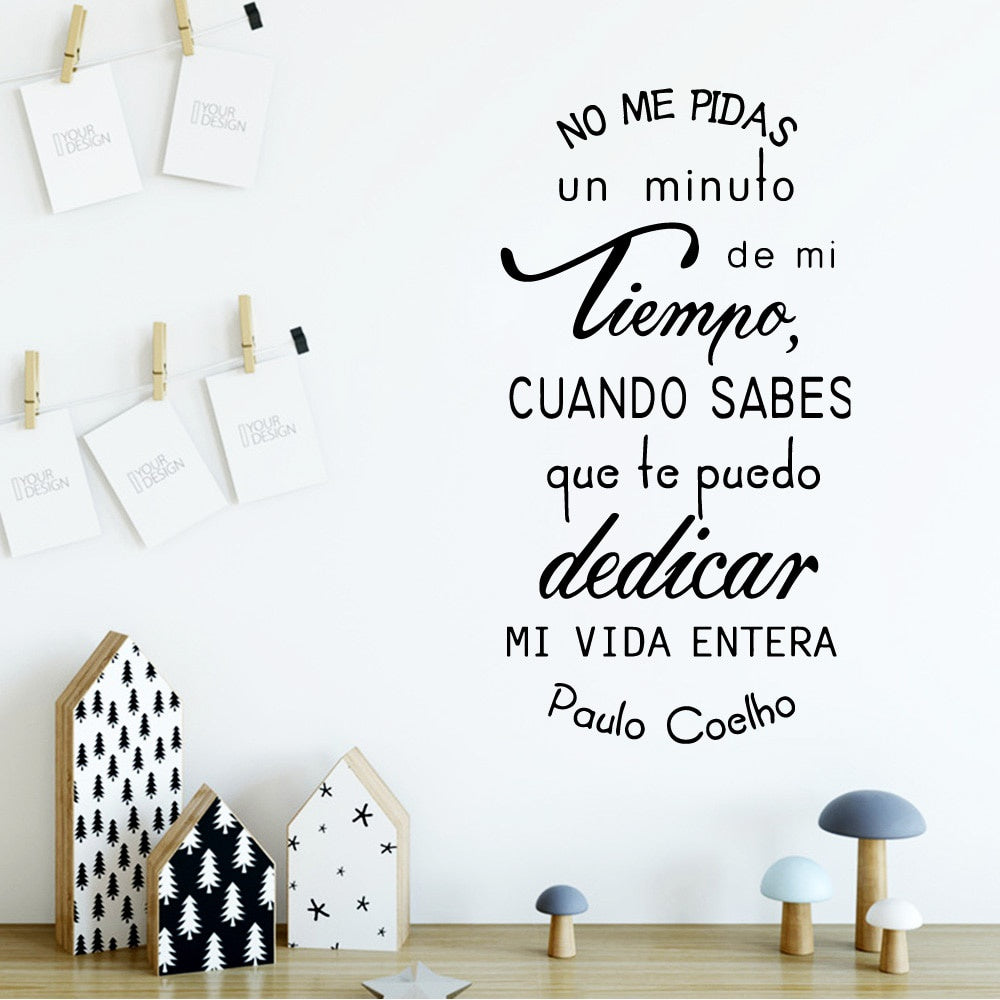 Spanish Quotes Wall Sticker Waterproof Vinyl Wallpaper Decor Bedroom Decorative Wall Phrases Art Decals Wallstickers