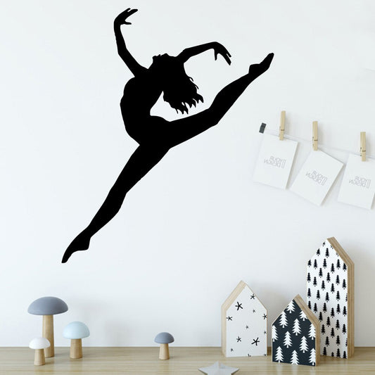 Dancing Ballet Lady Cartoon Wall Decals Pvc Mural Art Diy Poster For Children's Room Removable Decor Wall Decals