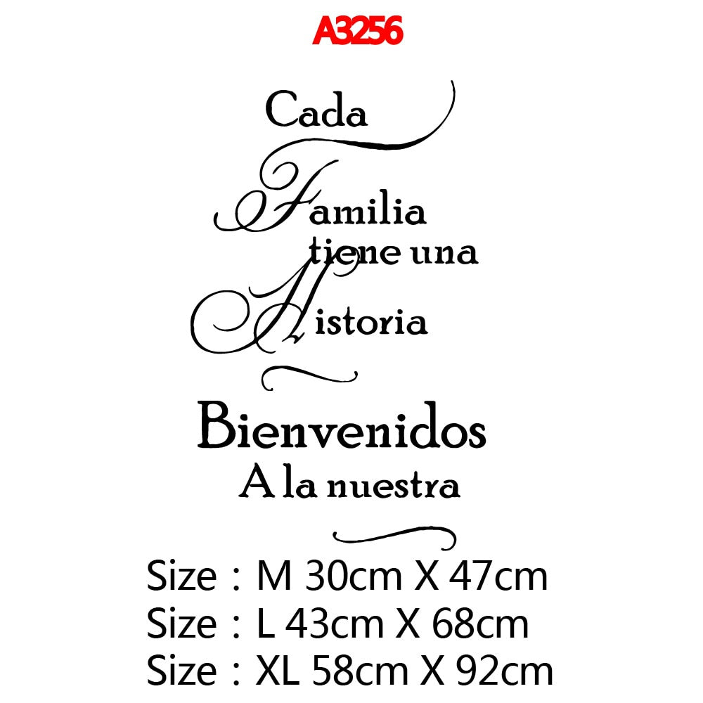 Classic Spanish Quotes Wall Sticker Vinyl Wall Decal For Living Room Family Vinyl Spanish Frase Decor vinilo familia