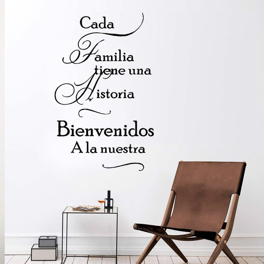 Classic Spanish Quotes Wall Sticker Vinyl Wall Decal For Living Room Family Vinyl Spanish Frase Decor vinilo familia