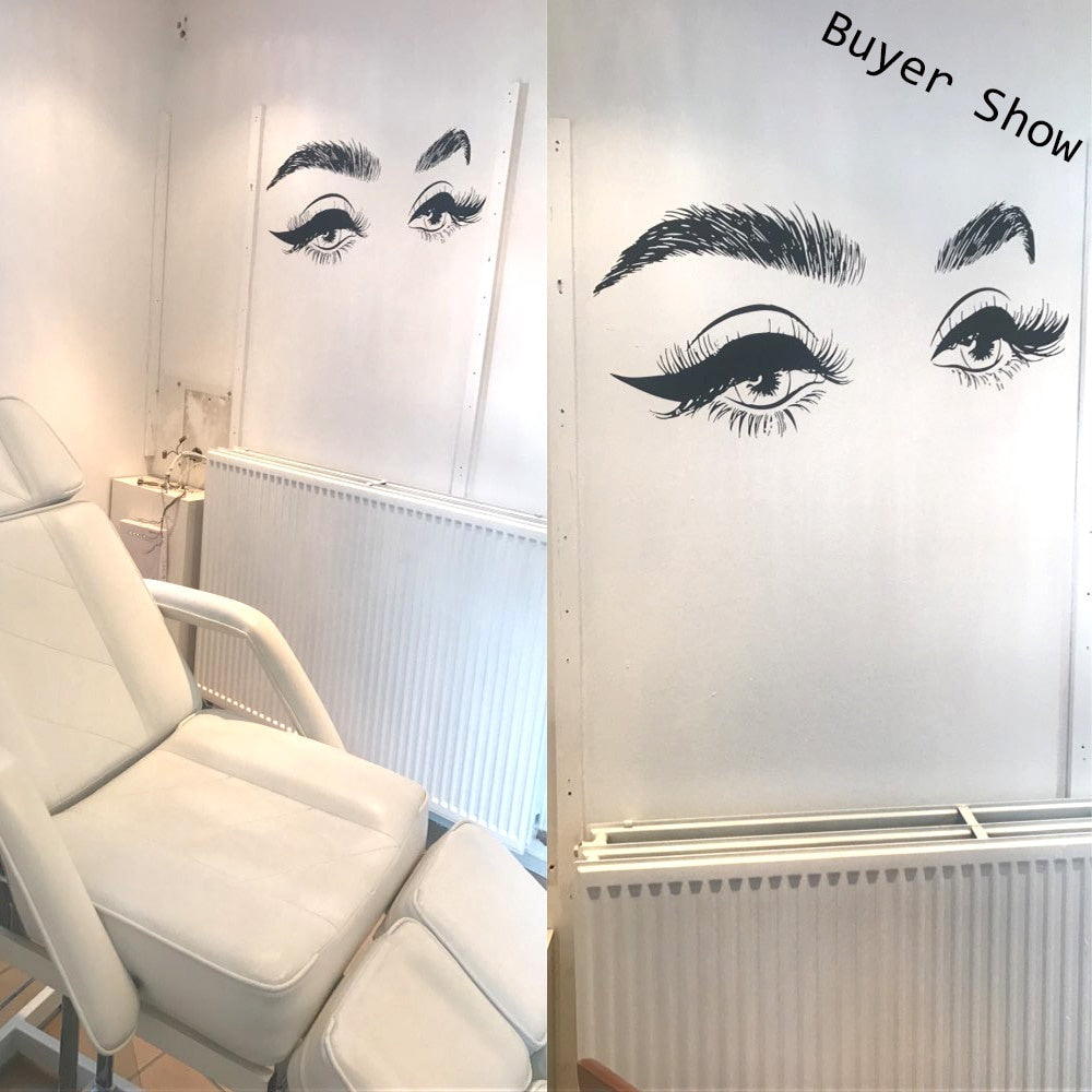 Beautiful Eyelashes Eye Vinyl Wall Sticker Wall Decor For Beauty Salon Decoration Art Wall Decals Wallpaper Stickers Murals