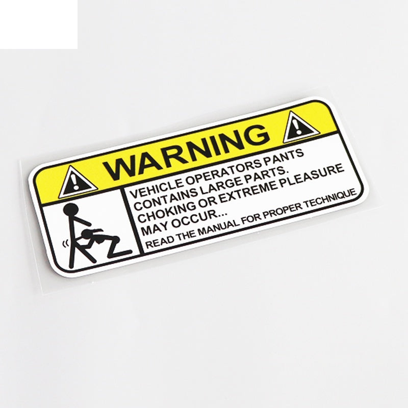 15CM*6CM Fashion WARNING Car Sticker PVC Motorcycle Decal