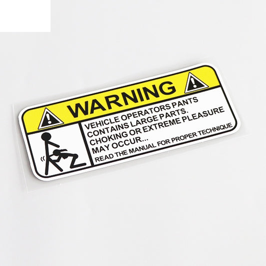 15CM*6CM Fashion WARNING Car Sticker PVC Motorcycle Decal