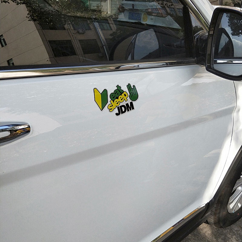 13.1CM*7.1CM Fashion EAT SLEEP JDM Sport Car Sticker Decal PVC Waterproof