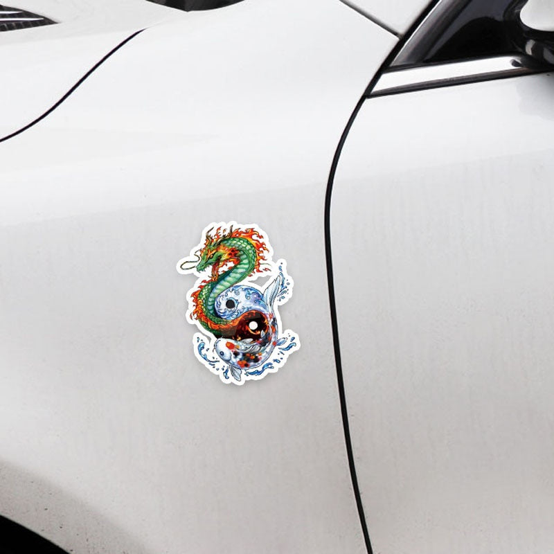 10.8CM*16CM Personalized Animal Dragon And Fish  Decal Car Sticker 5-0272