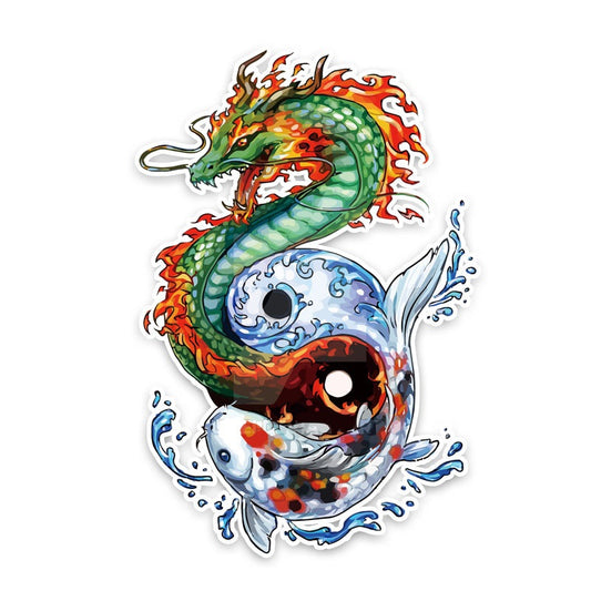 10.8CM*16CM Personalized Animal Dragon And Fish  Decal Car Sticker 5-0272