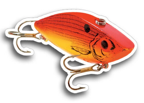 2pcs Crank Bait Sticker Decal Tackle Box Lure Fishing Boat Truck Car Vehicle Fish Rod