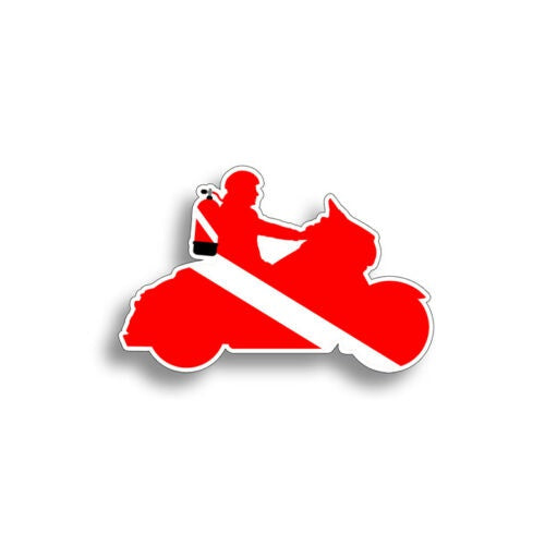 Motorcycle Scuba Diving Sticker Diver Down Dive Car Window Bumper Cup Decal Flag