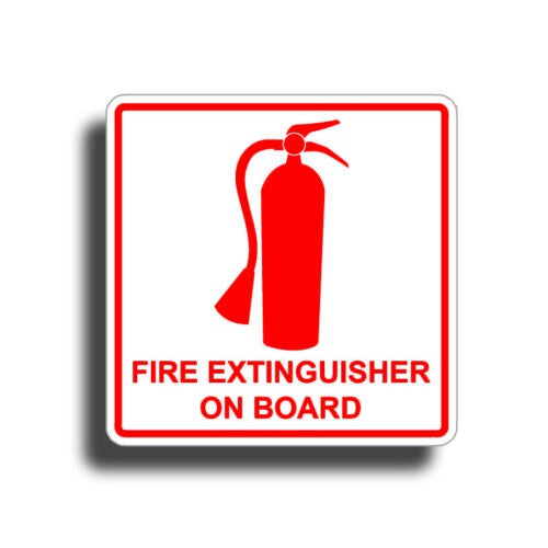 Fire Extinguisher On Board Safety Sticker Emergency Boat Truck RV Safety Decal