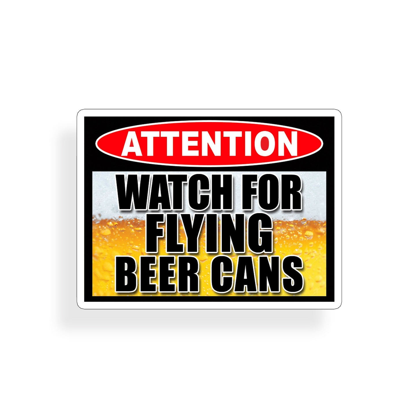 Watch Flying Beer Can Sticker Drink Drinking Cooler Frig Refrigerator Wall Decal
