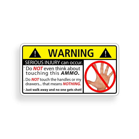 Hands Off Ammo Sticker Safe Box Vinyl Decal