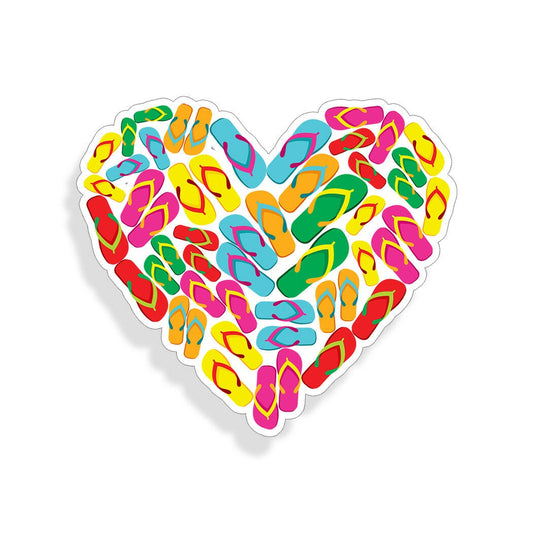 Flip Flop Heart Sticker Tumbler Beach Cup Laptop Car Vehicle Window Bumper Decal