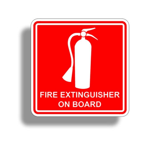 Fire Extinguisher On Board Safety Stickers Decal Rescue Emergency Boat Truck RV