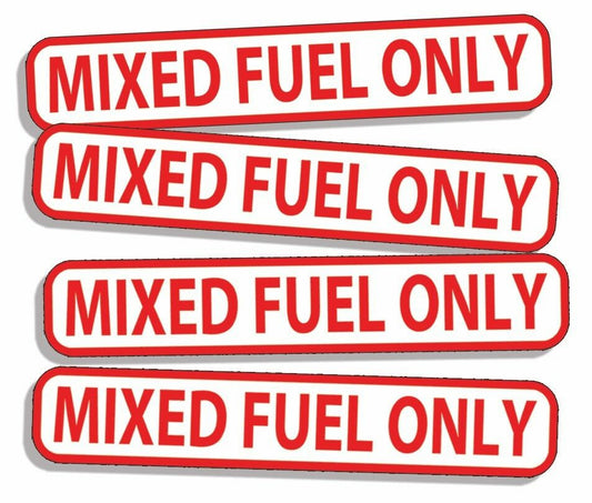 4Pcs MIXED FUEL ONLY Sticker Gas Gasoline Oil MIX RACE Can Container OEM Vinyl Decal