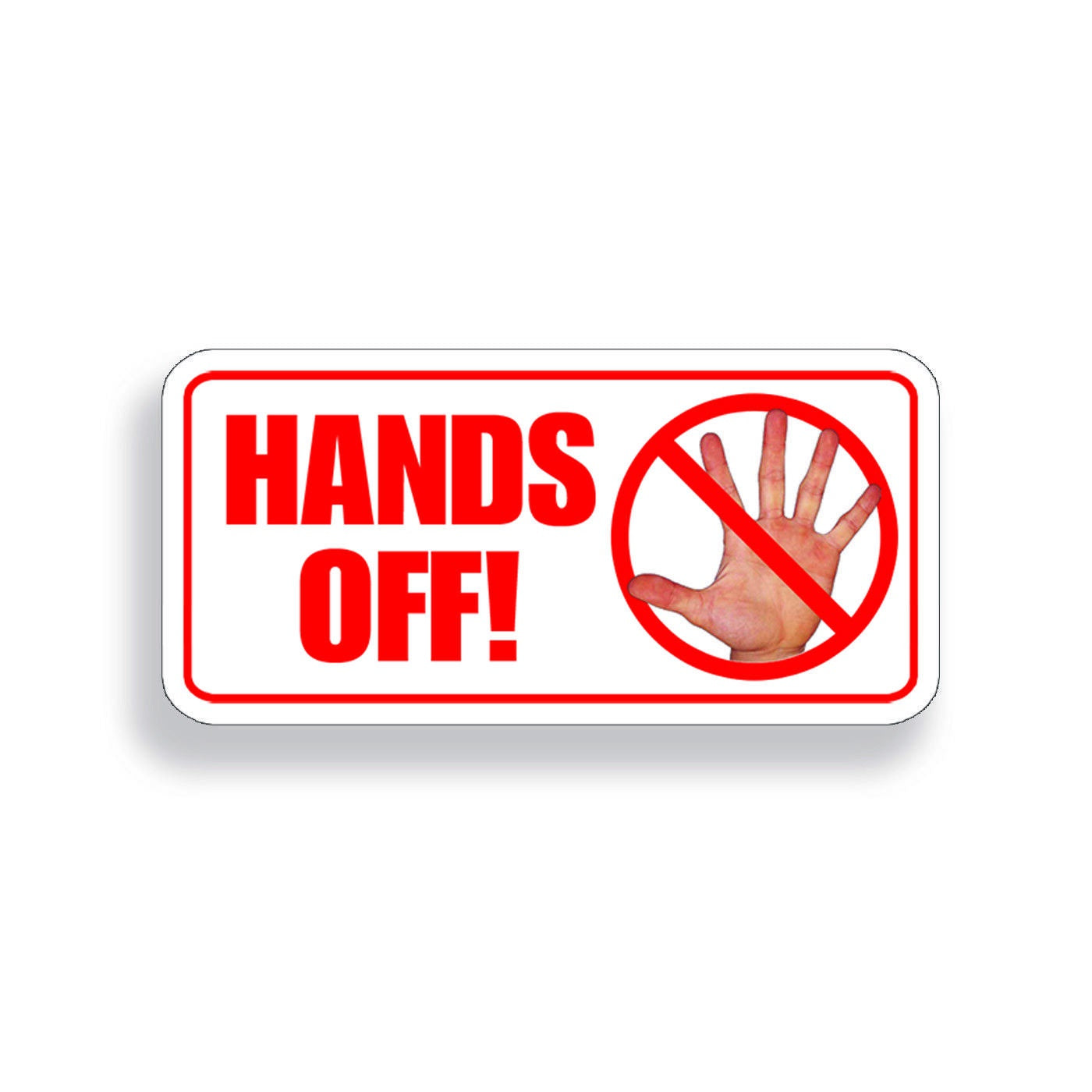 Hands Off Sticker Toolbox Cart Stereo Phone Laptop Computer RC Car Vehicle Decal
