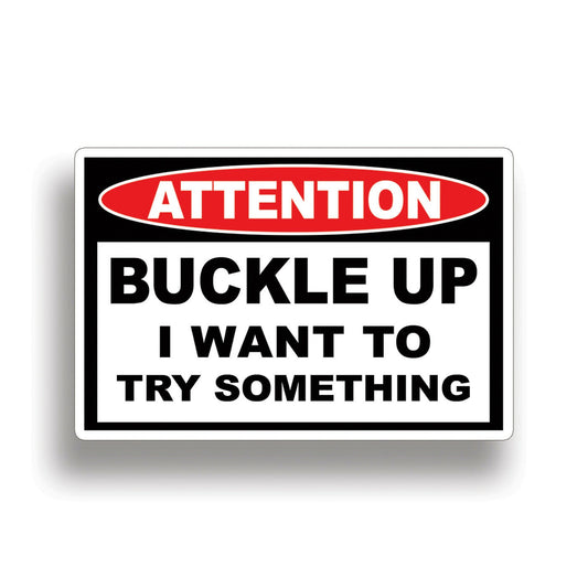 Buckle Up Warning Sticker Decal OEM JDM Visor Car Body Dash Panel Graphic Bumper