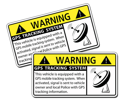 2PCs LARGE GPS Anti Theft Vehicle Security Warning Alarm Safety Sticker Decal Car 911