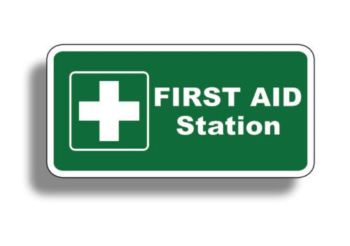 First Aid Station Sticker Vinyl 1st Rescue Safety Decal Rescue GREEN Emergency