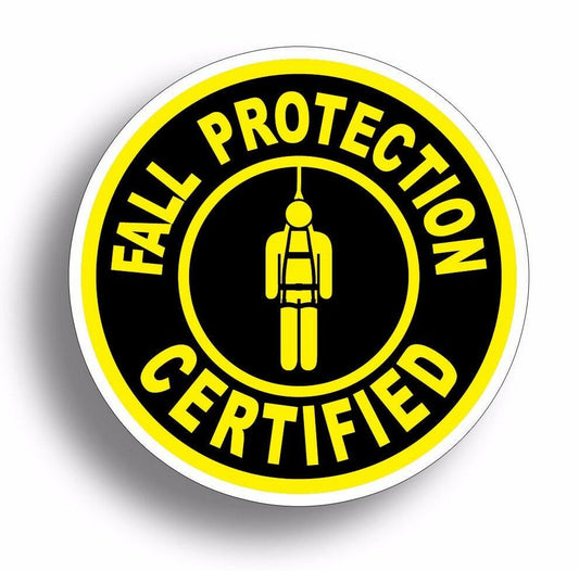 3" Fall Protection Certified Yellow Safety Sticker Hard Hat Helmet Decal Protect