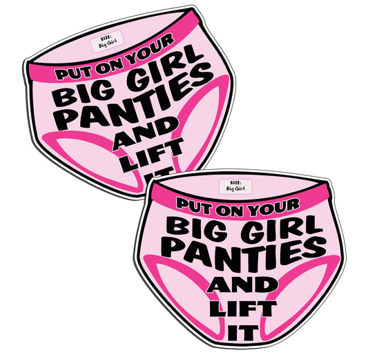 2PCs Lift It Big Girl Panties Sticker Gym Crossfit Lift Car Truck Laptop Cup Decal