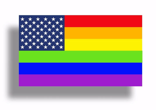 Gay Pride American USA Flag Sticker Car Cup Window Bumper Decal LGBT Rainbow