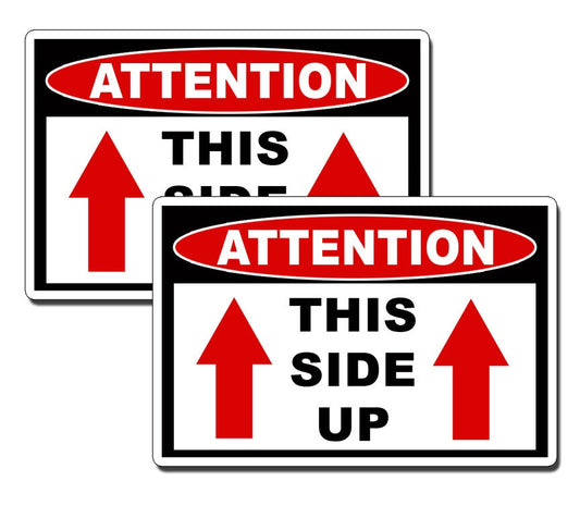 This Side Up Sticker Decal Safety Label Box Shelf Attention Caution Warning Safe