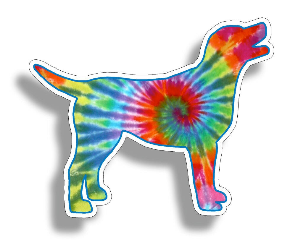 Tie Dye Labrador Dog Sticker Lab Cup Laptop Love Car Vehicle Window Bumper Decal