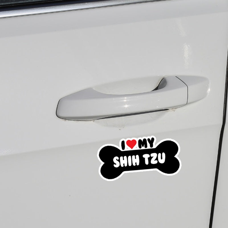 15*7.1CM  I Heart My Shih Tzu Dog Bone  Car Bumper Car Sticker Decals C1-4159