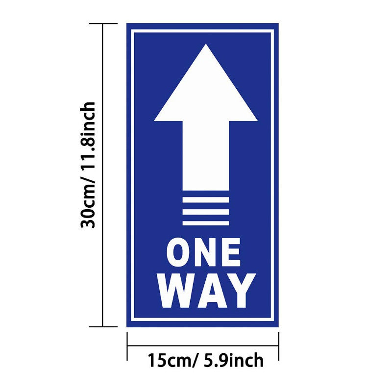 4 Pieces One Way Floor Decal Sign Directional Arrows Stickers Social Distance Safety Floor One Way Keep Distance Sign Marker (Blute)