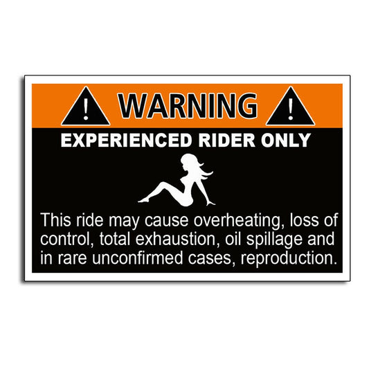 Experienced Rider Warning Sticker Bike Motorcycle Jet Ski Snowmobile Funny Decal