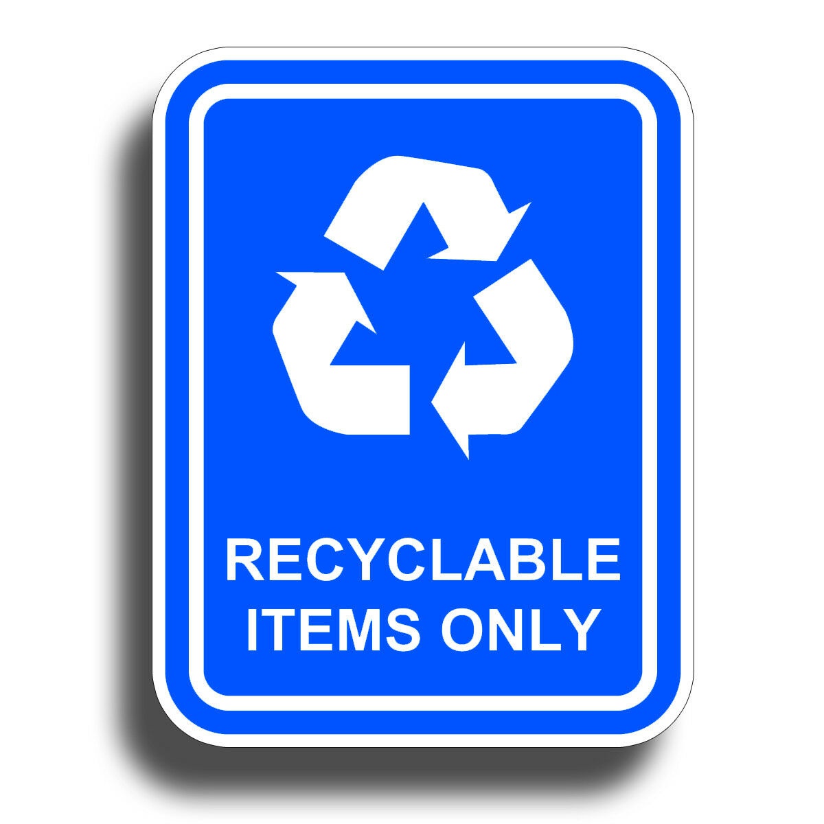 2Pcs Recyclable Items Only Sticker Blue Decal Recycle Reuse Label Container Bin Can