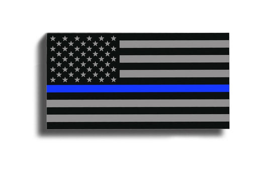 Blue Line Flag Sticker Police American USA 911 Law Enforcement Graphic ONE 2 x 4