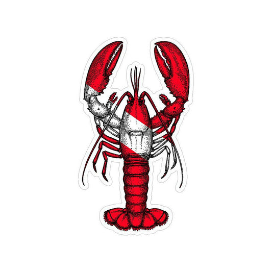 Lobster Diver Down Sticker Scuba Dive Laptop Red Car Vehicle Window Bumper Decal