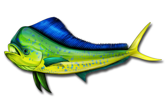 Mahi Fish Sticker Dolphin Cup Laptop Fishing Car Vehicle Window Bumper Decal