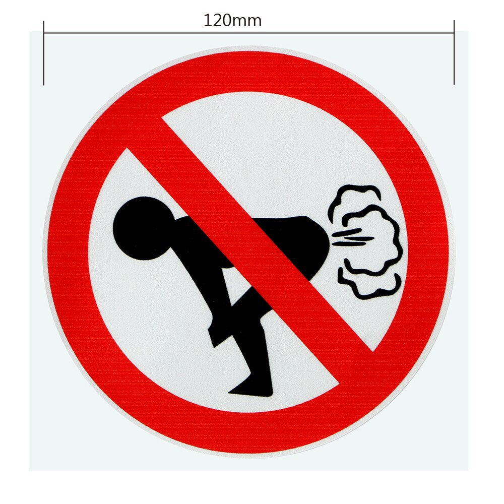 12CM*12CM No Farting Car Sticker Funny Ass PVC Decal Car Styling Auto Accessories