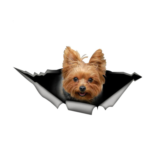 13cm*7cm Yorkshire Terrier Car Decal 3D Pet Graphic Vinyl Decal Car Window Laptop Bumper Animal Car Stickers
